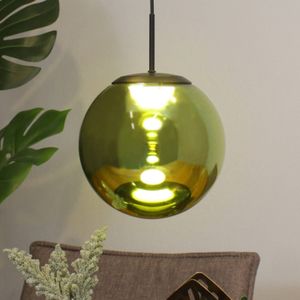 Eco-Light LED hanglamp Altaïr, groen, Ø 15 cm, glas, 3.000 K