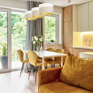 Euluna Hanglamp Susan, 3-lamps, wit/beige/goud