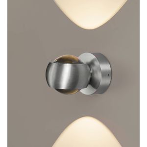 LCD LED buiten wandlamp, aluminiumkleurig, up&down, CCT, dimbaar