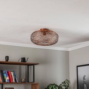 Lindby plafondlamp Kaviya, koper, Ø 40 cm, ijzer, E27