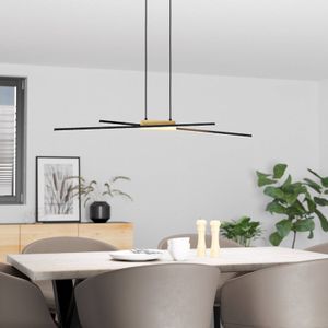 EGLO Panagria LED hanglamp, zwart met houten detail