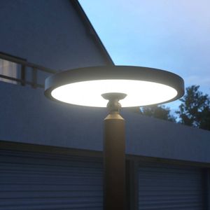 Lucande Akito LED buitenlamp, aluminium, grafietgrijs, 220 cm, IP54