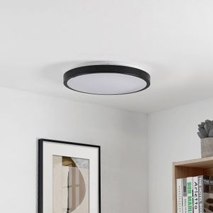Lindby - LED plafondlamp - 1licht - ijzer, aluminium, kunststof - H: 11 cm - mat zwart, wit - Inclusief lichtbron