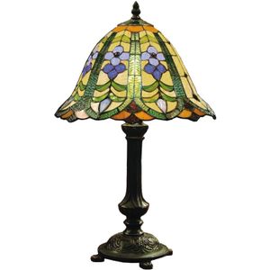 Clayre&Eef Gebloemde tafellamp Eleanor in Tiffany-stijl