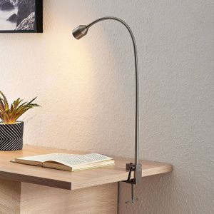 Klemlamp Hanilo Lindby, alu / grijs / zink, Werkkamer / Kantoor, Aluminium, Modern, Klemlamp