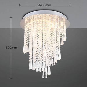 Reality Leuchten Plafondlamp Pomp, Ø 45 cm, chroom, acryl/metaal, CCT