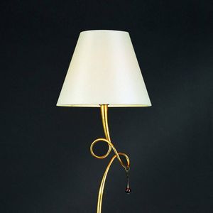 Mantra Iluminación Vloerlamp Paola met gouden textielen kap