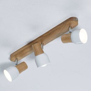 Spot-Light Houten plafondlamp Svantje, met 3 lampen