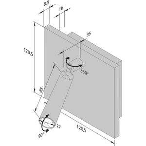 Hera Leeslamp BL1-LED, in-/aanbouw, roestvrij staal