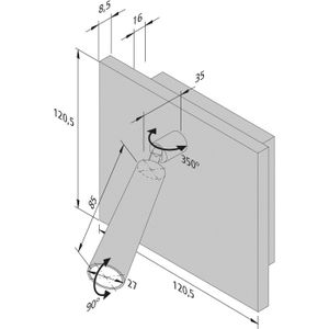 Hera Leeslamp BL1-LED, in-/aanbouw, roestvrij staal