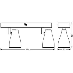 LEDVANCE Pear LED opbouwspot GU10 2-lamps wit