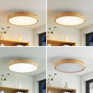 Lindby Lanira LED plafondlamp van eikenhout, 50cm