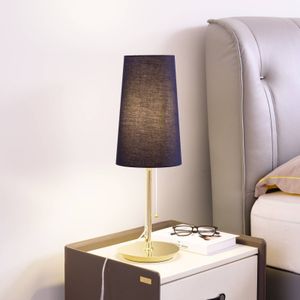 Lucande - Tafellamp - 1licht - metaal, stof - H: 70.5 cm - E27 - messing, zwart