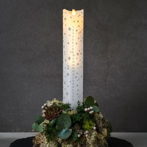 Sirius LED-kaars Sara-kalender, wit/romantiek, h. 29 cm