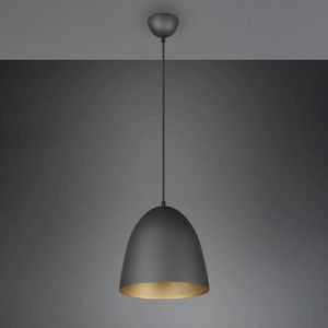 Reality Leuchten Hanglamp Tilda 1-lamp zwart/goud Ø 25 cm