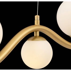 Maytoni Uva hanglamp, 7-lamps, messing/wit