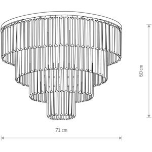 Nowodvorski Lighting Cristal plafondlamp, transparant/zilver, Ø 71cm
