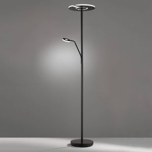 FISCHER & HONSEL LED uplighter vloerlamp Dent met leesarm, CCT, zwart