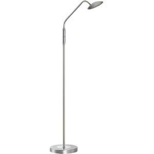 FISCHER & HONSEL LED vloerlamp Tallri, nikkelkleurig, hoogte 135 cm, CCT