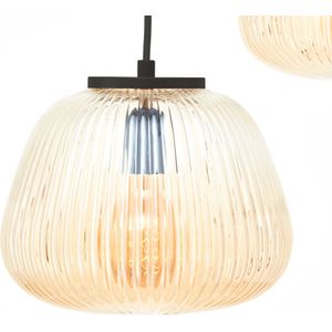 Brilliant Kaizen hanglamp, lengte 105 cm, amber, 3-lamps, glas