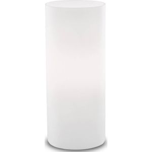Ideallux Tafellamp Edo van witte glas, hoogte 23 cm