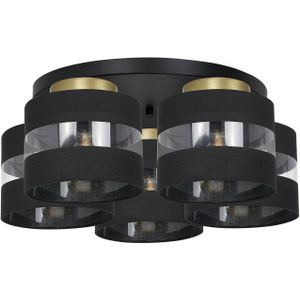 Luminex Plafondlamp Hara in zwart/goud, 5-lamps