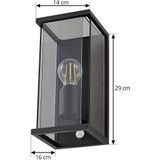 Lucande buitenwandlamp Annalea, rookgrijs, IP54, sensor