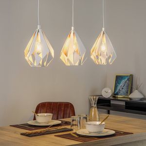EGLO Hanglamp Carlton 1 3-lamps, wit-goud