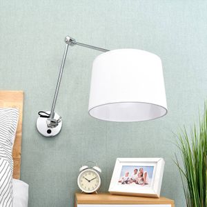 Lucande Stoffen wandlamp Jolla met wandbeugel & schakelaar