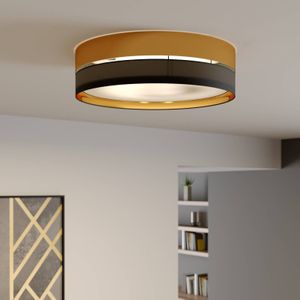 TK Lighting Hilton plafondlamp, zwart/goud, Ø 60cm