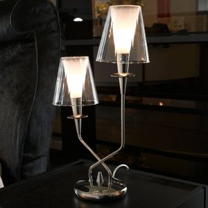 Metallux Tafellamp Opera, 2-lamps, heldere kappen