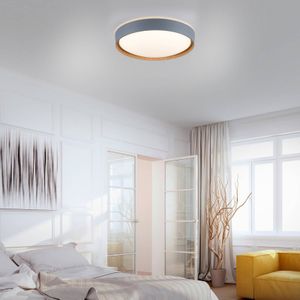 Q-Smart-Home Paul Neuhaus Q-EMILIA LED plafondlamp, grijs/hout