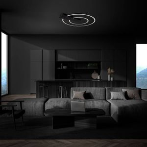 Briloner LED plafondlamp Nico Duo, 3.000K, rond, zwart