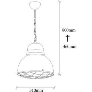 Opviq Hanglamp Saglam 3729, geel, ijzer, Ø 32 cm