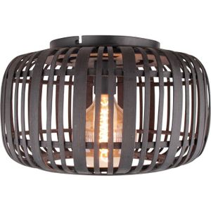 Brilliant Plafondlamp Woodrow met bamboe kooikap