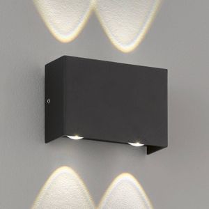 FISCHER & HONSEL LED buitenwandlamp Tokio in zwart, 4-lamps