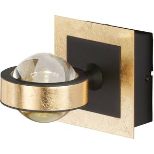 FISCHER & HONSEL Cluedo LED wandlamp, goudkleurig, breedte 12 cm, metaal, CCT