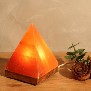 Wagner Life Zoutlamp Piramide met lamphouder, barnsteen