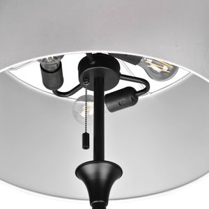 Trio Lighting Vloerlamp Sabia met stoffen kap, zwart/wit