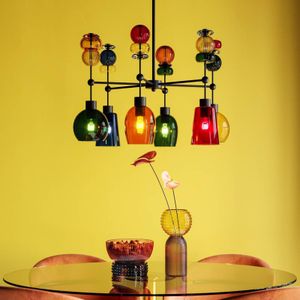 Kare Mazzo Sei hanglamp, meerkleurig glas, 6-lamps