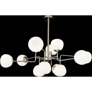 Maytoni Erich kroonluchter 12-lamps nikkel/wit