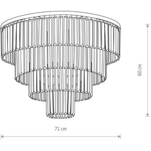 Nowodvorski Lighting Cristal plafondlamp, transparant/zwart, Ø 71cm