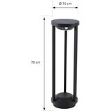 Lucande Evelis LED tuinpadverlichting, zwart, aluminium, sensor