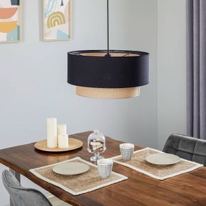 Duolla Hanglamp Boho, Ø 45 cm, 1-lamp, zwart/jute