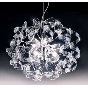 Metallux Glanzende hanglamp Crystal, ovaal