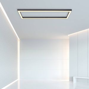Pure Lines LED plafondlamp, hoekig, antraciet