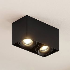 Arcchio - plafondlamp - 2 lichts - aluminium - H: 9.4 cm - GU10 - zwart