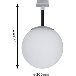 Paulmann URail Globe bollamp chroom, glas opaal