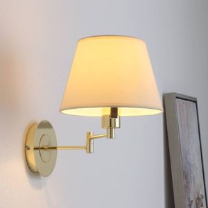 Lindby Wandlamp Pola, uittrekbare kap, messing