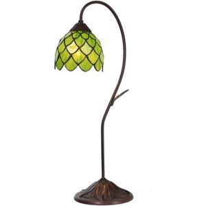 Clayre&Eef Tafellamp 5LL-6045, groen, Tiffany stijl